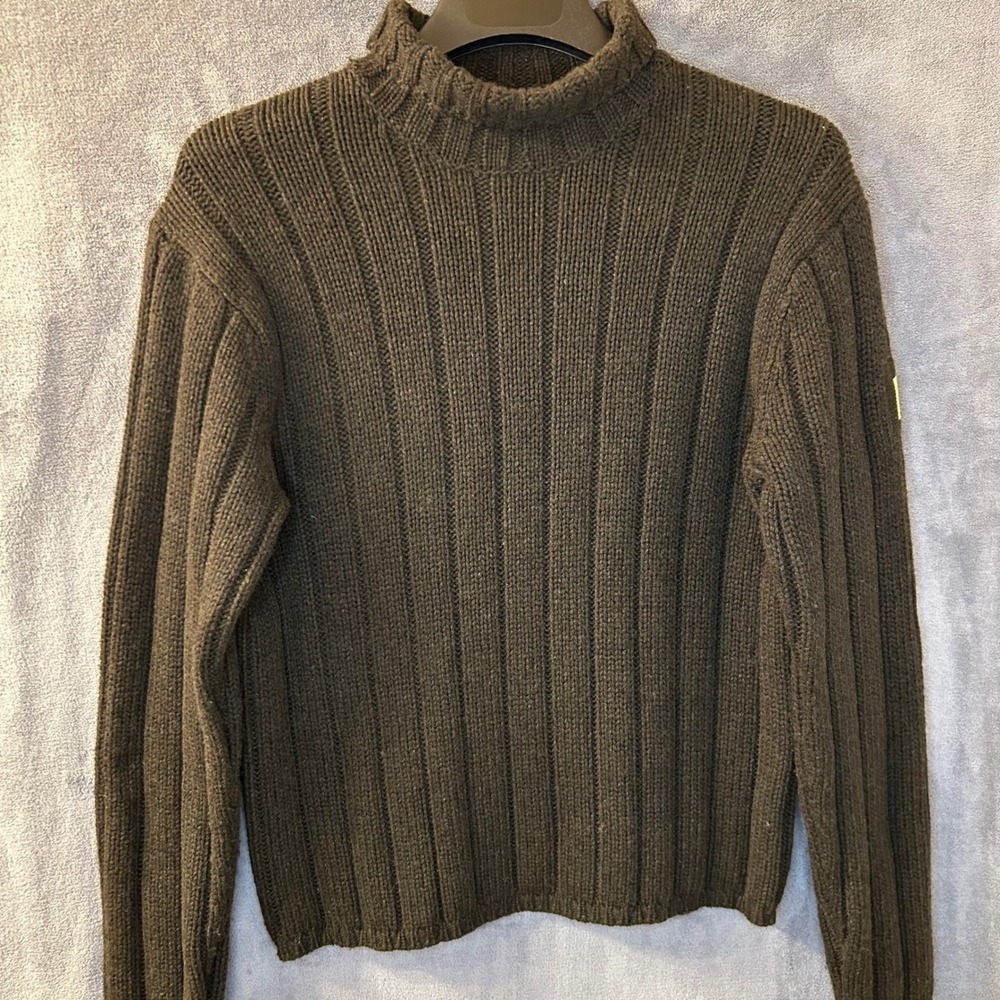 Vintage 90s Abercrombie & Fitch Womens M Wool Blend Roll Neck Sweater Ribbed